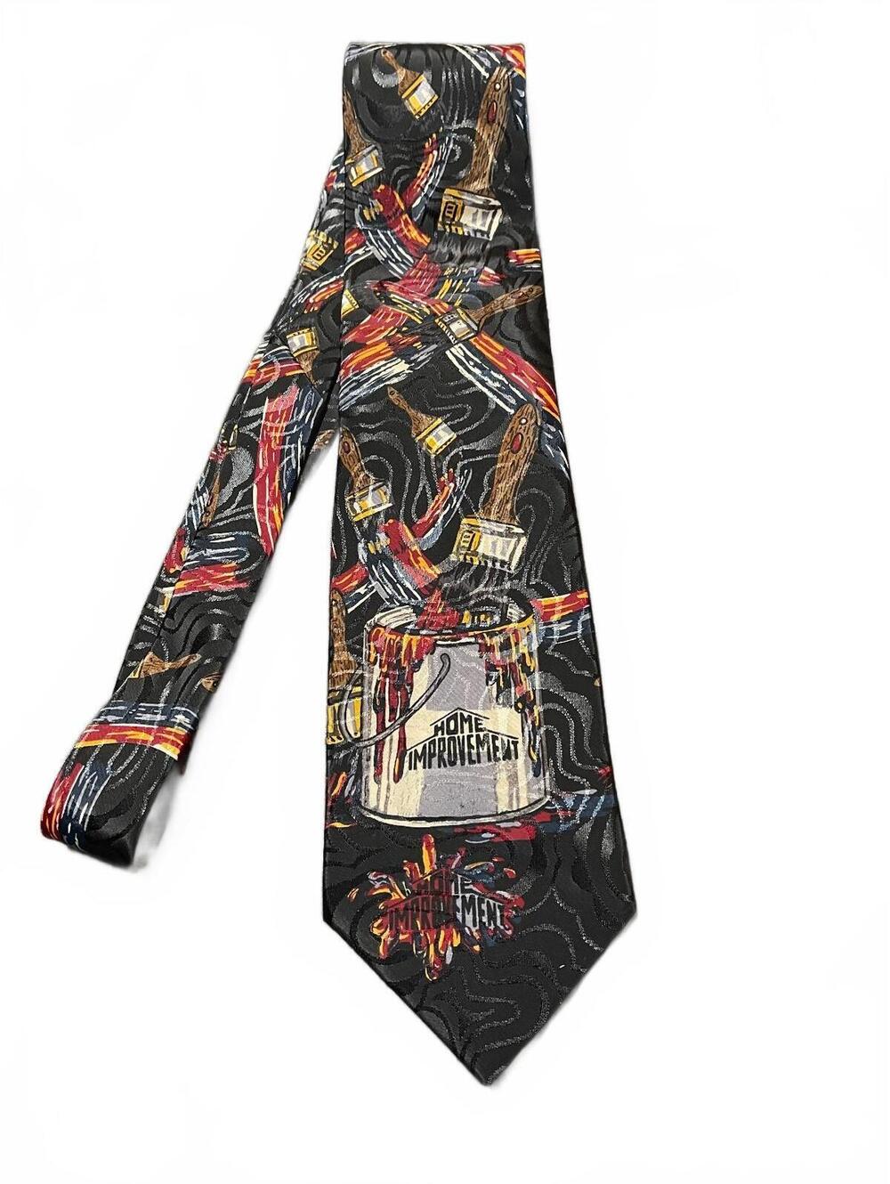 Vintage 1990 Sitcom Home Improvement Paintbrush Pattern Silk Tie